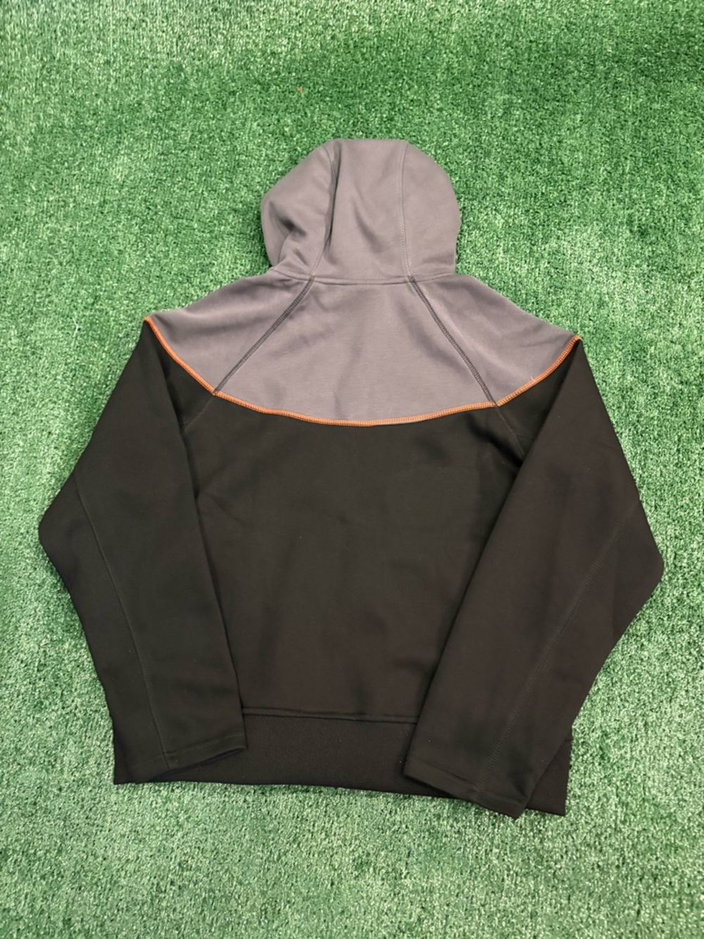 Black and Gray Zip Hoodie with Orange Accents - Picture 5 of 5